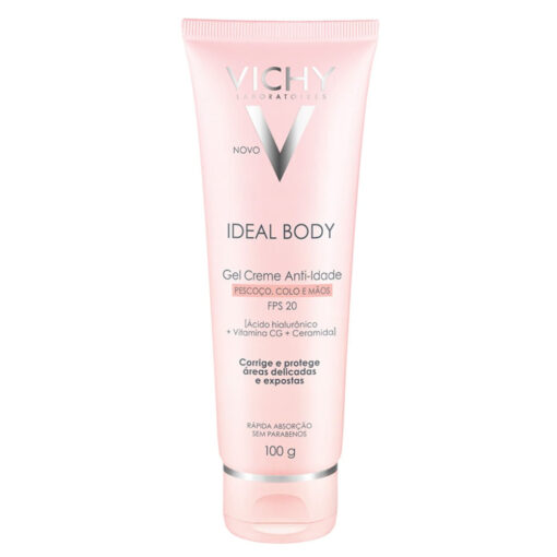 Ideal Body Pescoço, Colo e Mãos FPS 20 Vichy – Gel Creme Anti-Idade – 100g